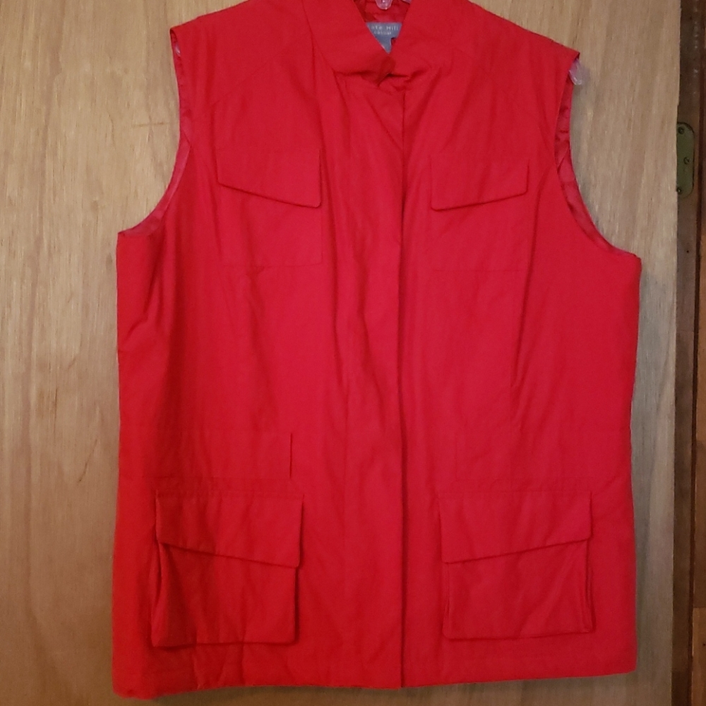 Red zip up vest